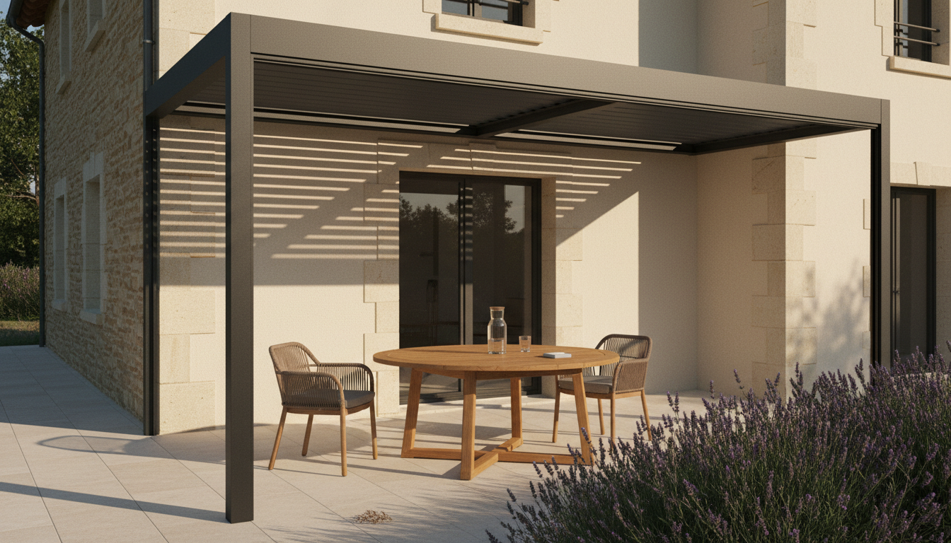 Illustration : Pergola à lames orientables motorisées : tout comprendre